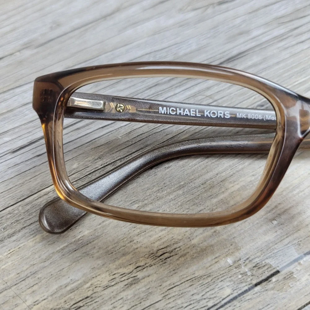 Michael Kors Eyeglasses MK 8006 Medellin 3011 Brown Snakeskin Frames Only 52mm